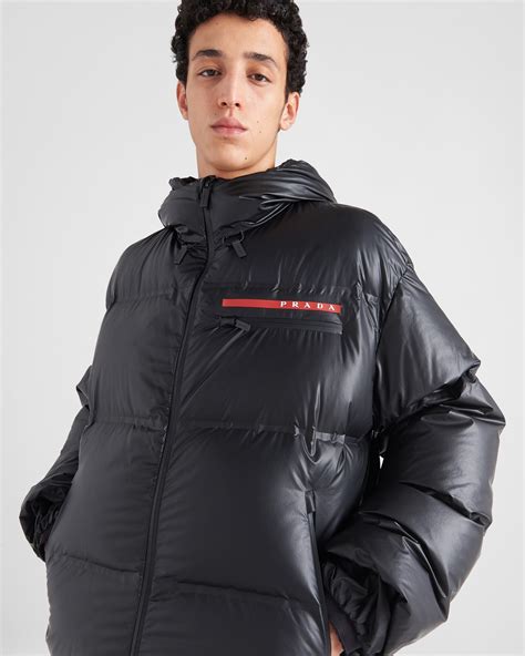 prada light nylon hooded puffer jacket|prada nylon cropped puffer jacket.